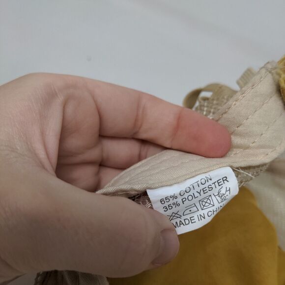 Women's Pontail Hole Strapback Mesh Back Hat Cap Tan Distressed Adjustable - Picture 8 of 8